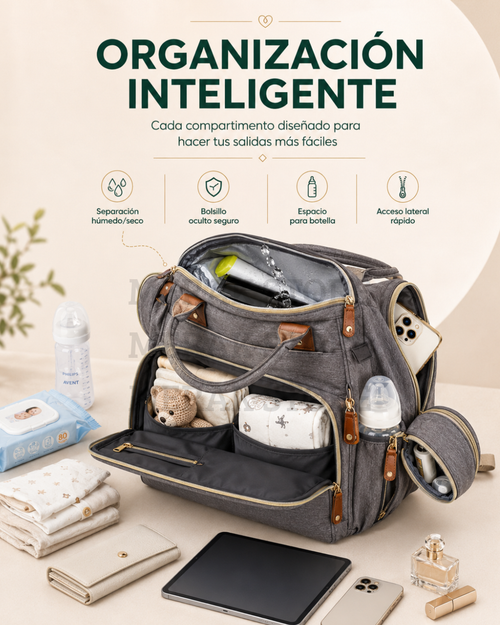Bolso Pañalera Multifuncional con Cuna Portátil para Bebé 👶